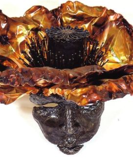 Wingy: steel sculpture by Canadian sculptor Hilary Clark Cole.