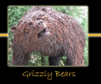 grizzly bears steel sculpture by canadian sculptor hilary clark cole