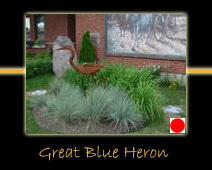 great blue heron steel sculpture by canadian sculptor hilary clark cole
